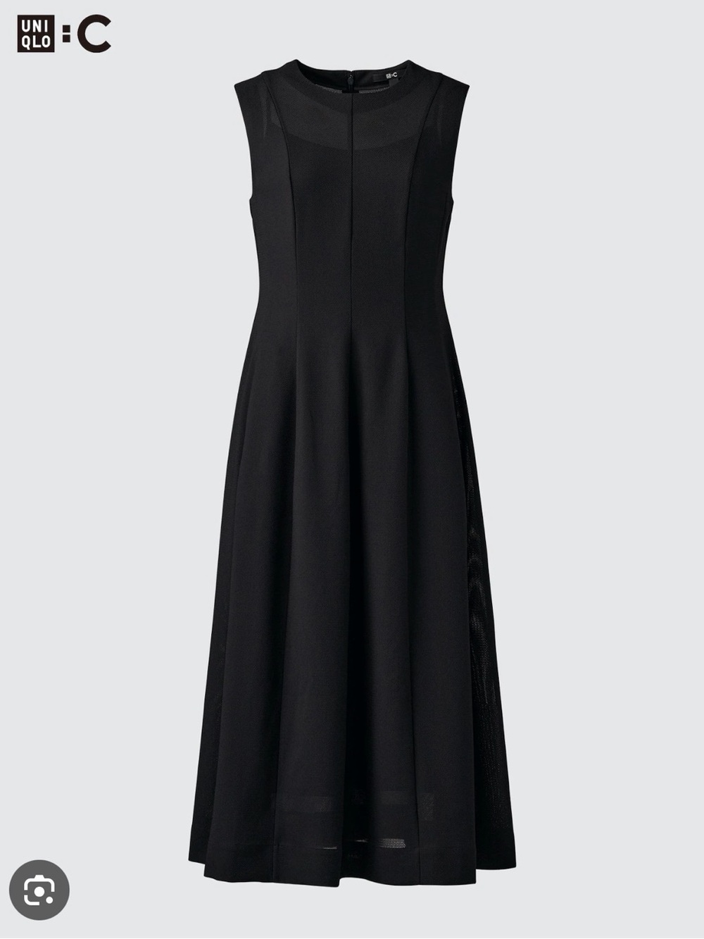 UNIQLO : C Mesh Sleeveless Dress Black